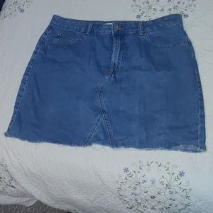 (Size 14) Frayed Denim Co. Blue Jean Skirt
